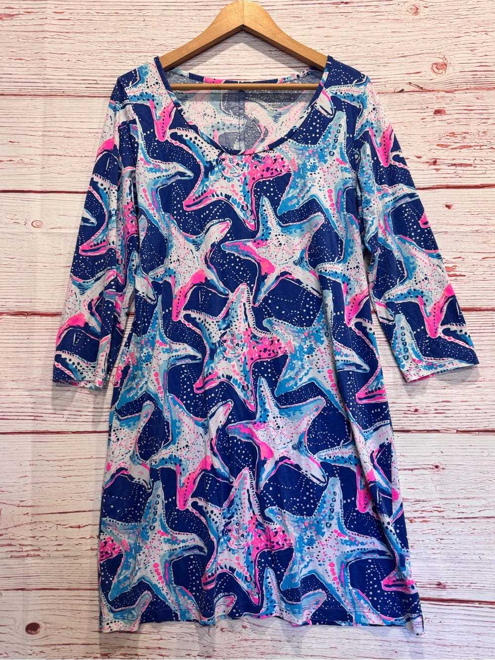 Lilly Pulitzer Beacon Dress in Indigo Star Struck Sz L - Picture 3 of 10